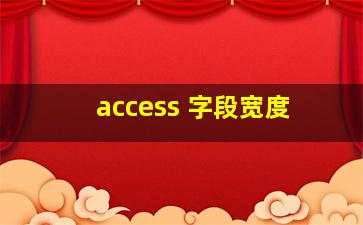 access 字段宽度